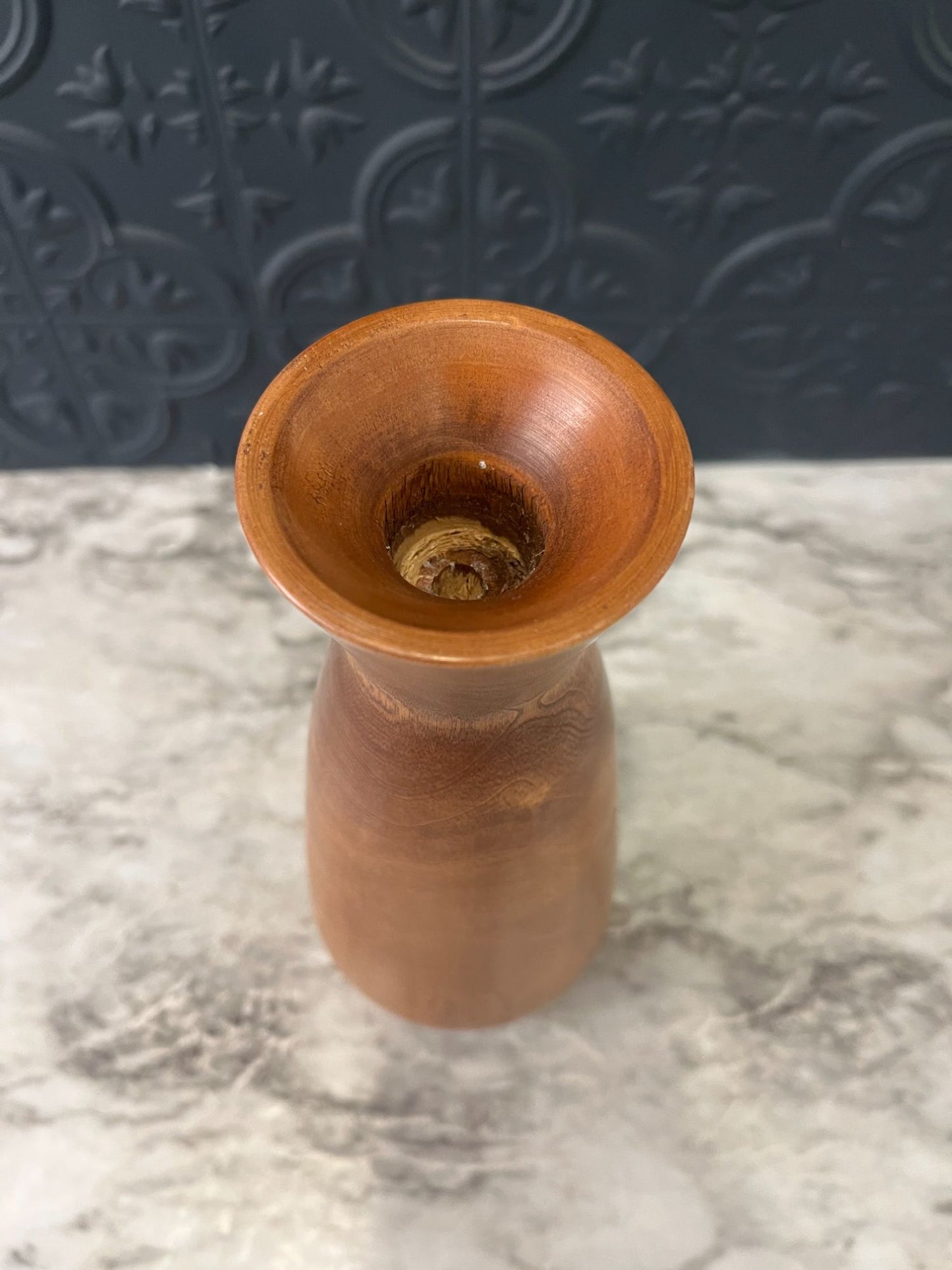 Hand Carved Wood Candle Holder