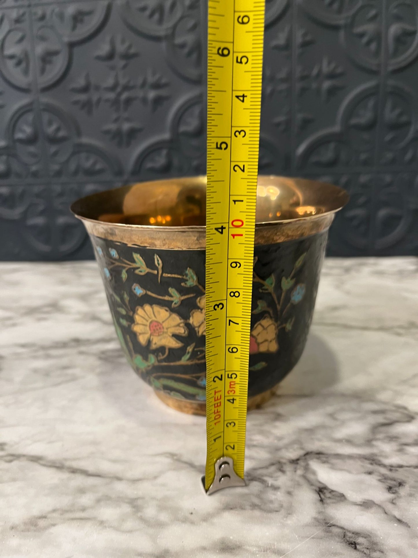 Vintage Brass and enamel Bowl