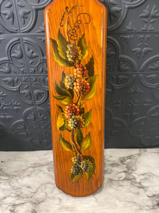 Hand Painted Grapes on Wood