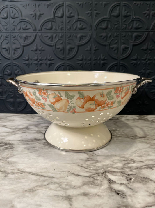 Metal Colander with fruit