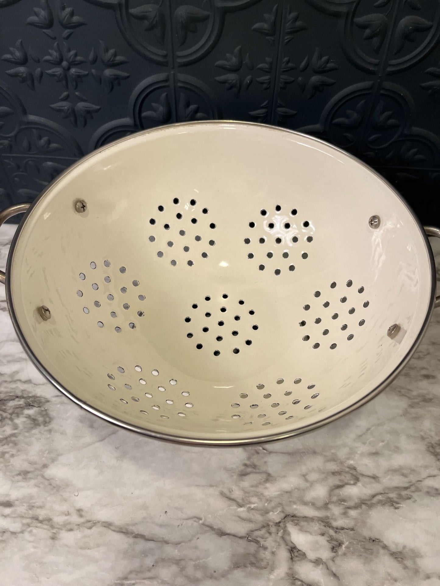 Metal Colander with fruit