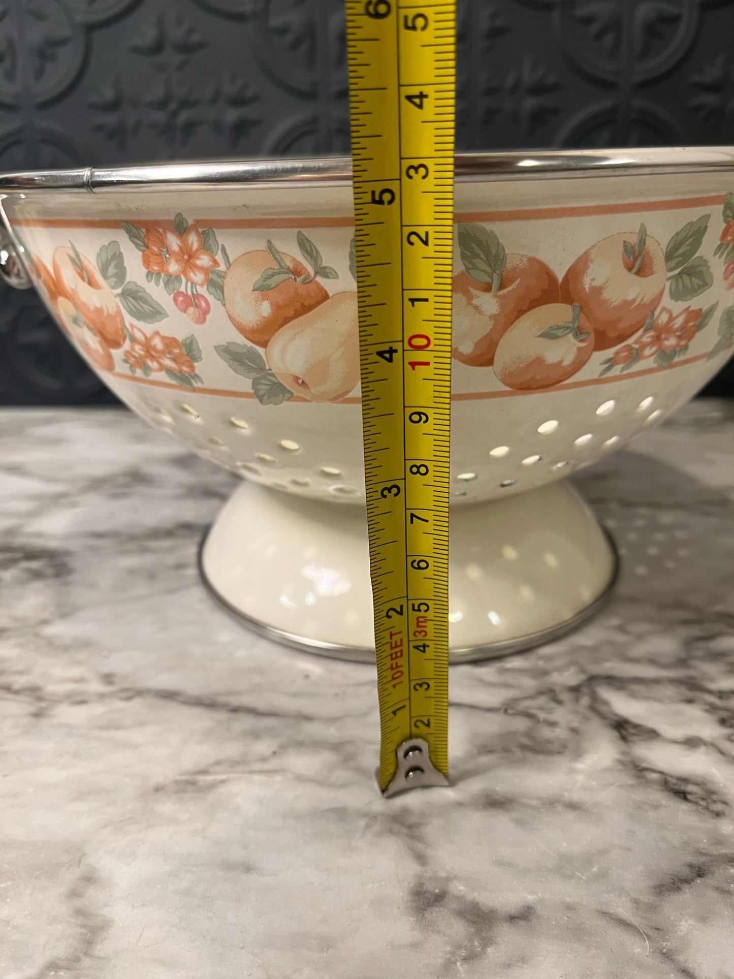 Metal Colander with fruit