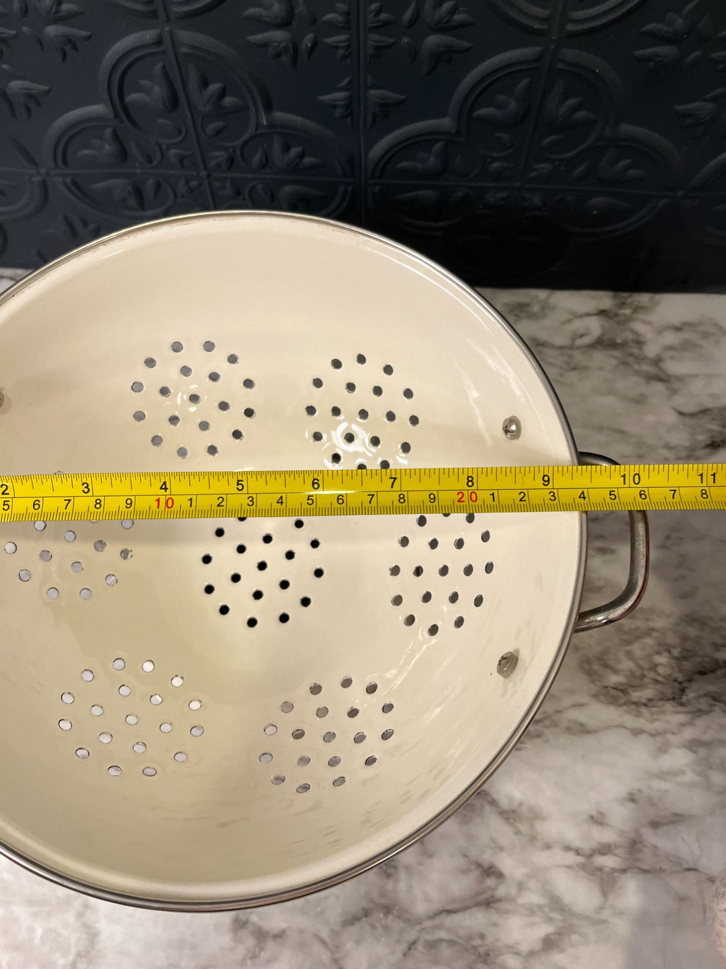 Metal Colander with fruit