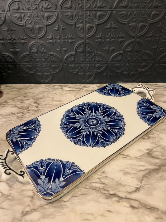 Bombay Blue and White Tray