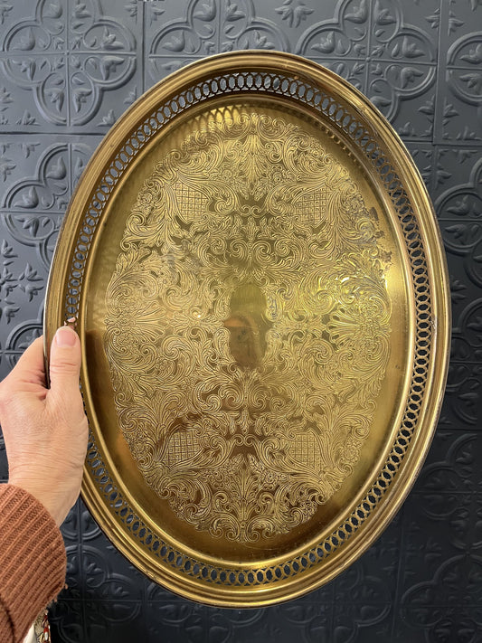 Brass Tray with Cutouts