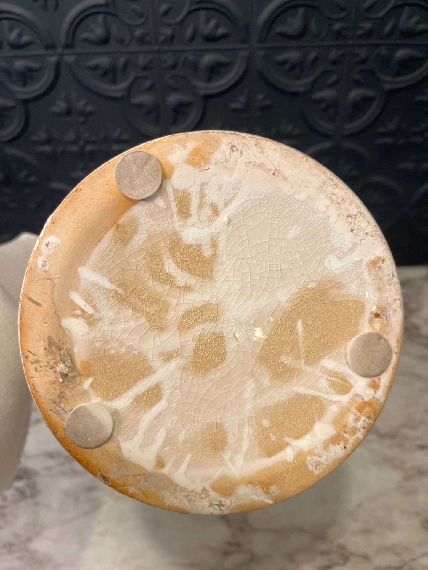 Tall Cylinder Style Vase with Metallic Rim