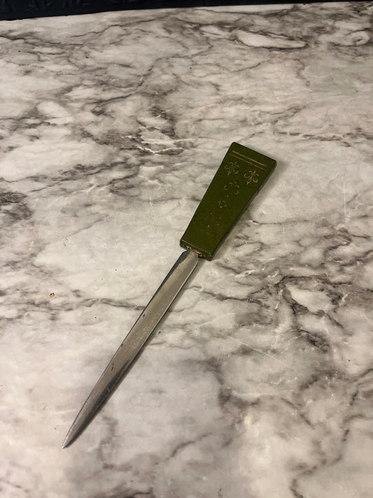 Letter Opener with Green Handle
