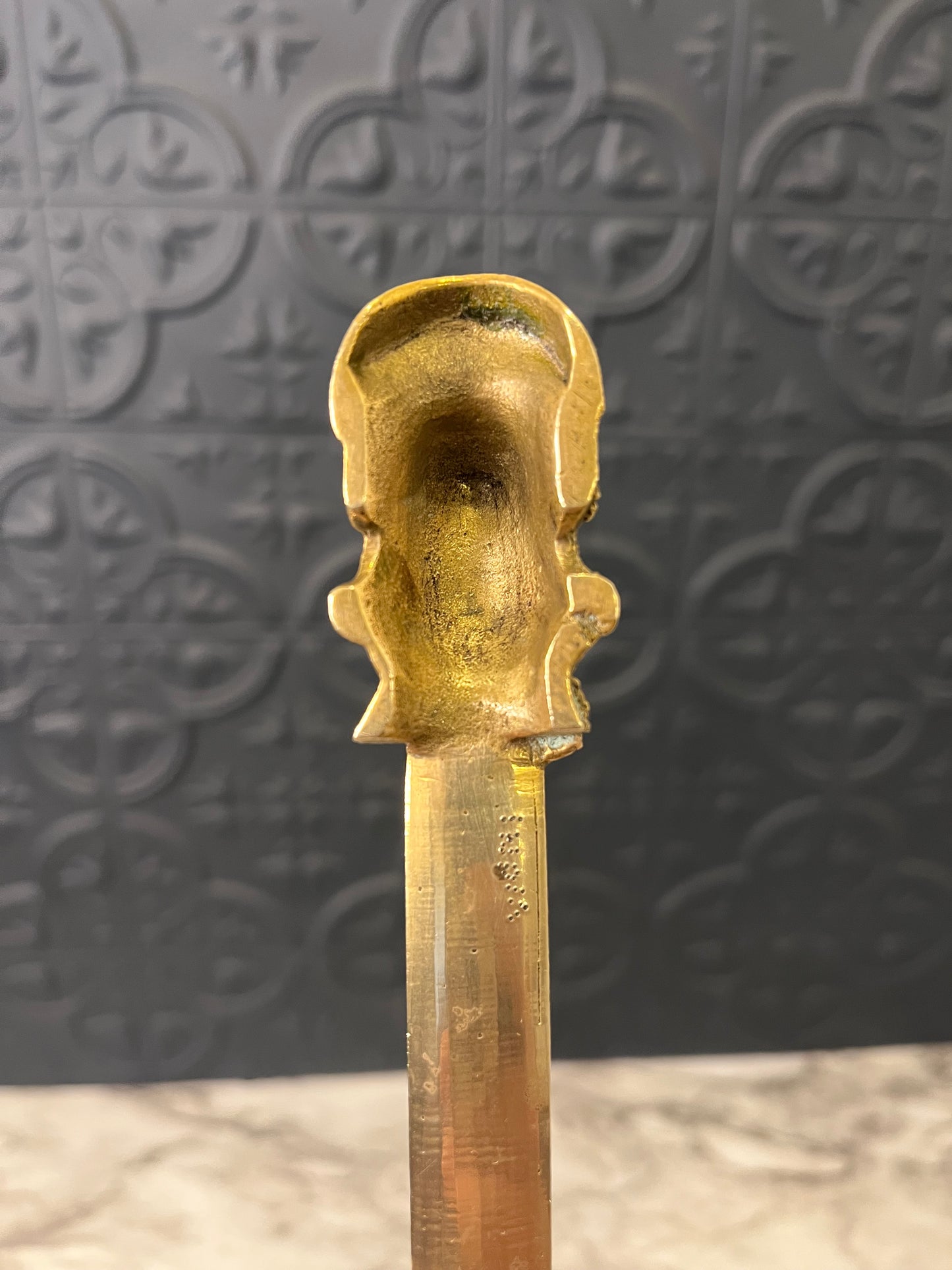 Brass Letter Opener with Woman and Floral detail