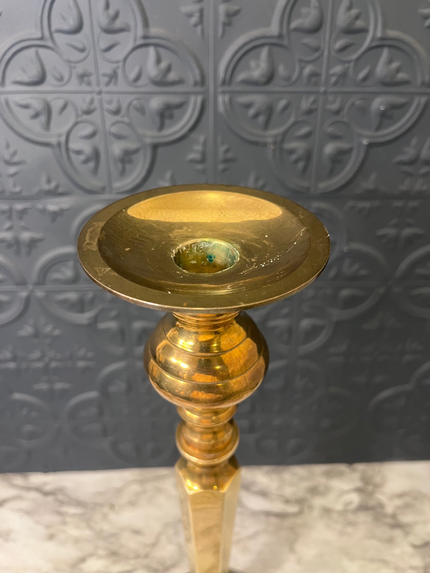 Brass Candle Holder 15"