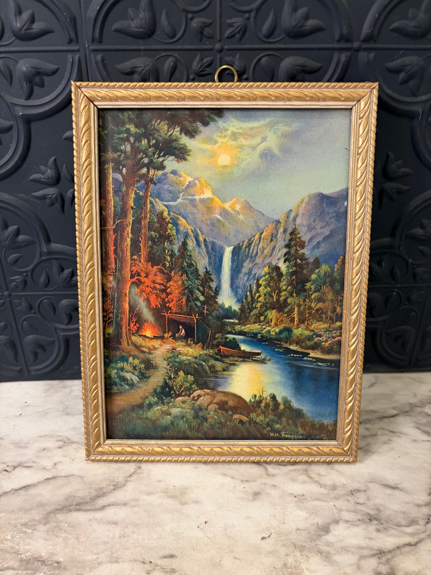 Vintage Waterfall Print in Frame