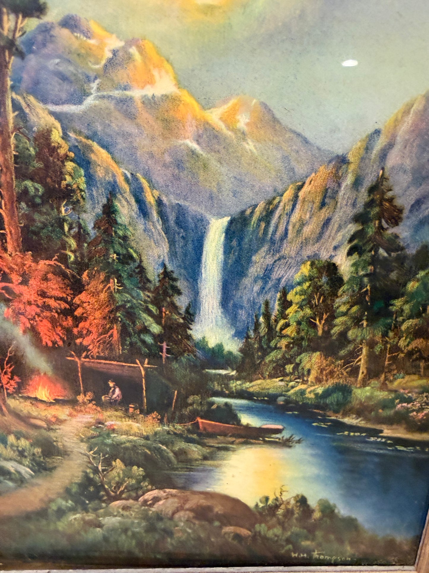 Vintage Waterfall Print in Frame