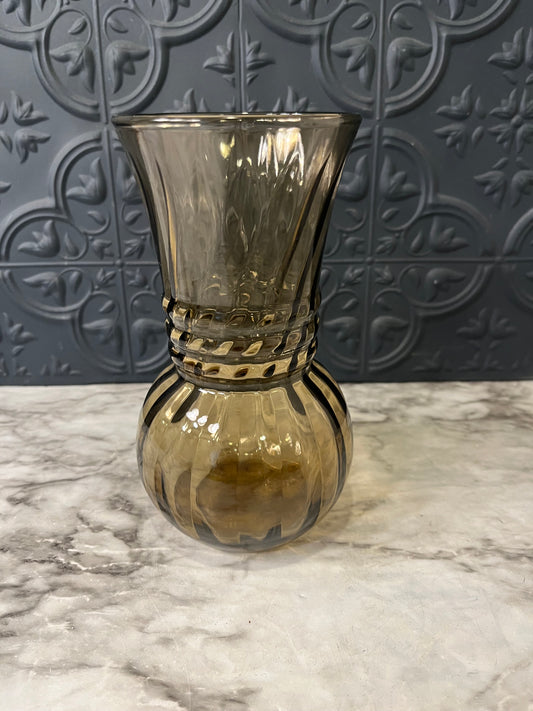 Smoke Brown Cinched Vase