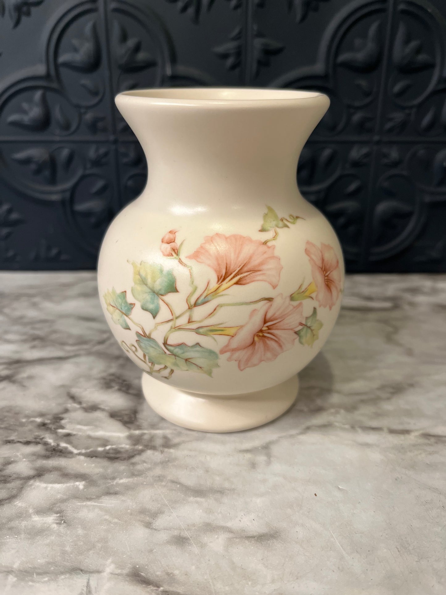 English Cream and Floral Bud Vase