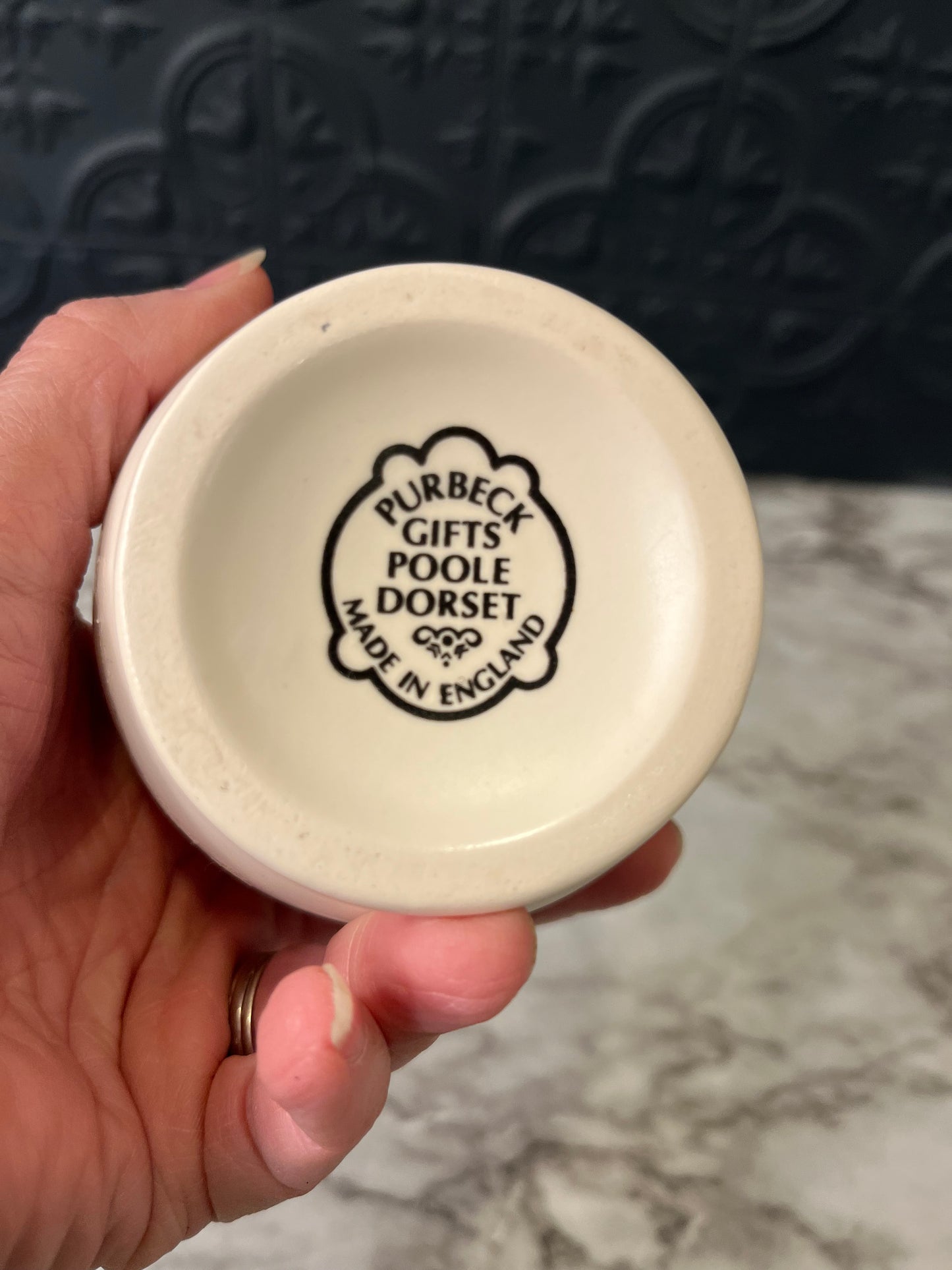 English Cream and Floral Bud Vase