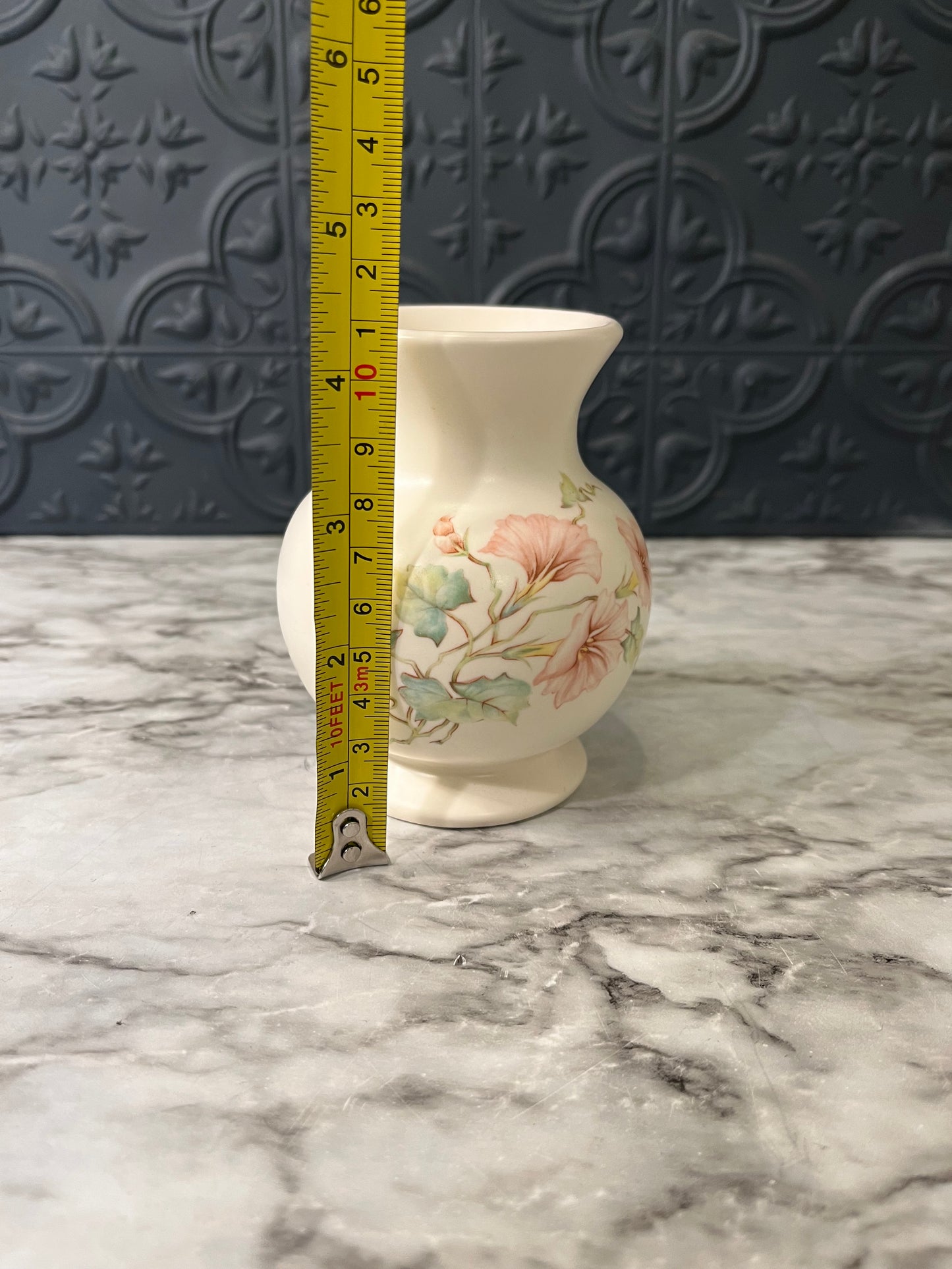 English Cream and Floral Bud Vase