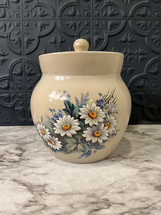Casey Pottery Canister With Daisies