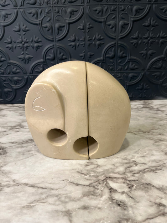 Elephant Soapstone Bookends