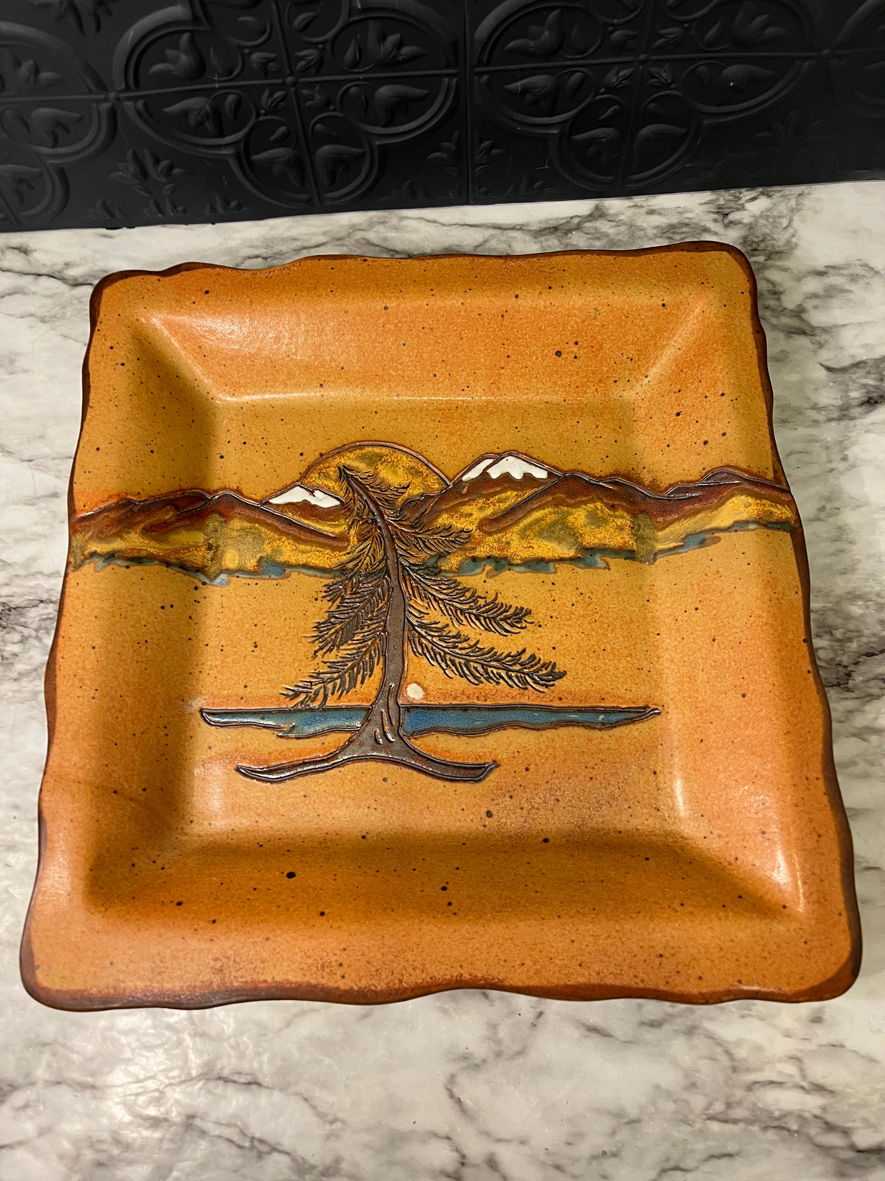 Stoneware Platter with Tree – Make Me Modern Decor