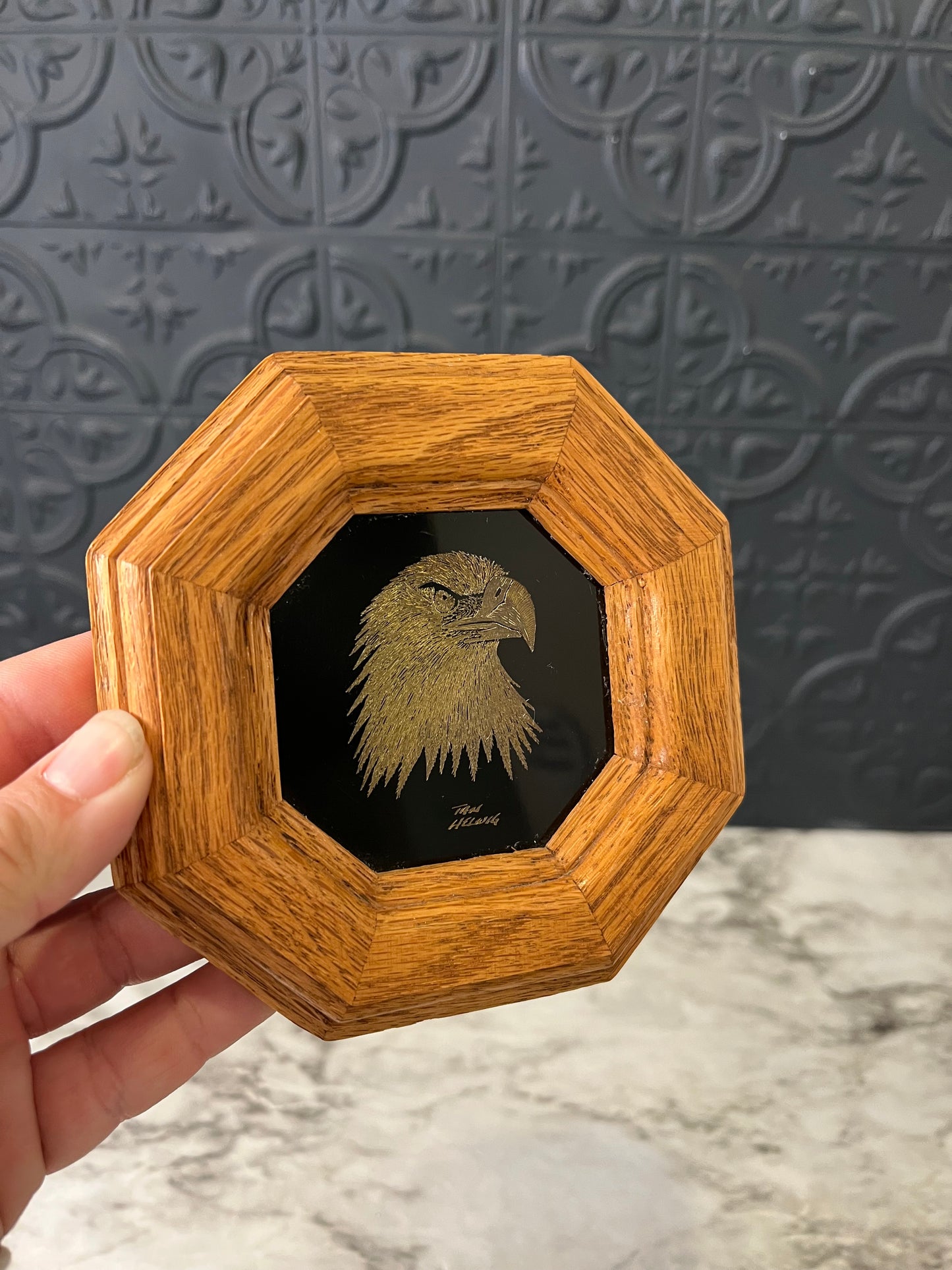 Small Etched Eagle Head