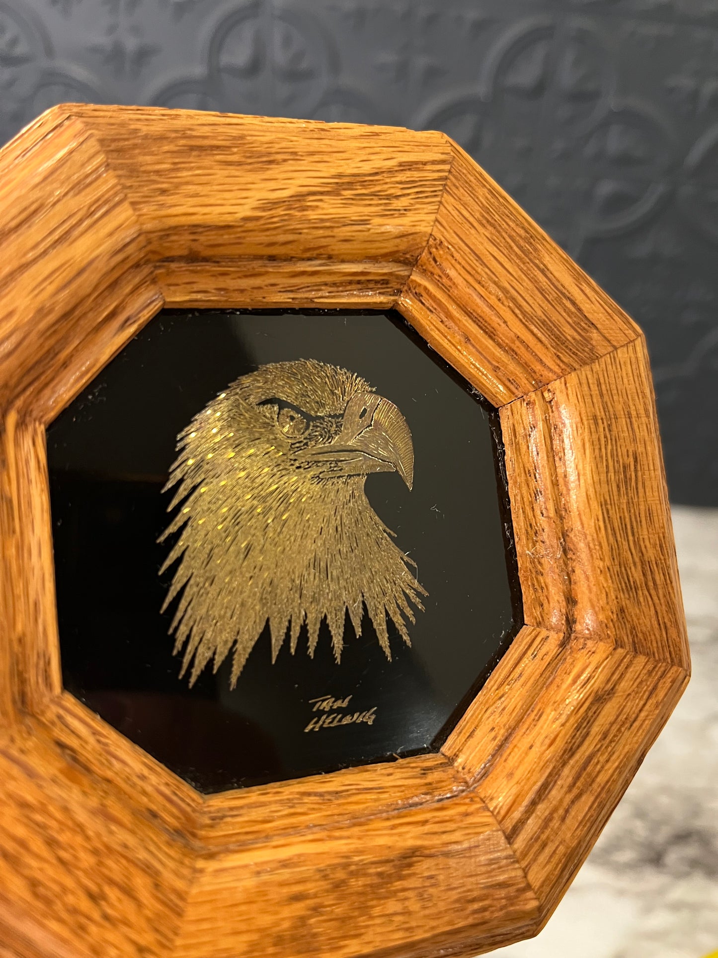 Small Etched Eagle Head