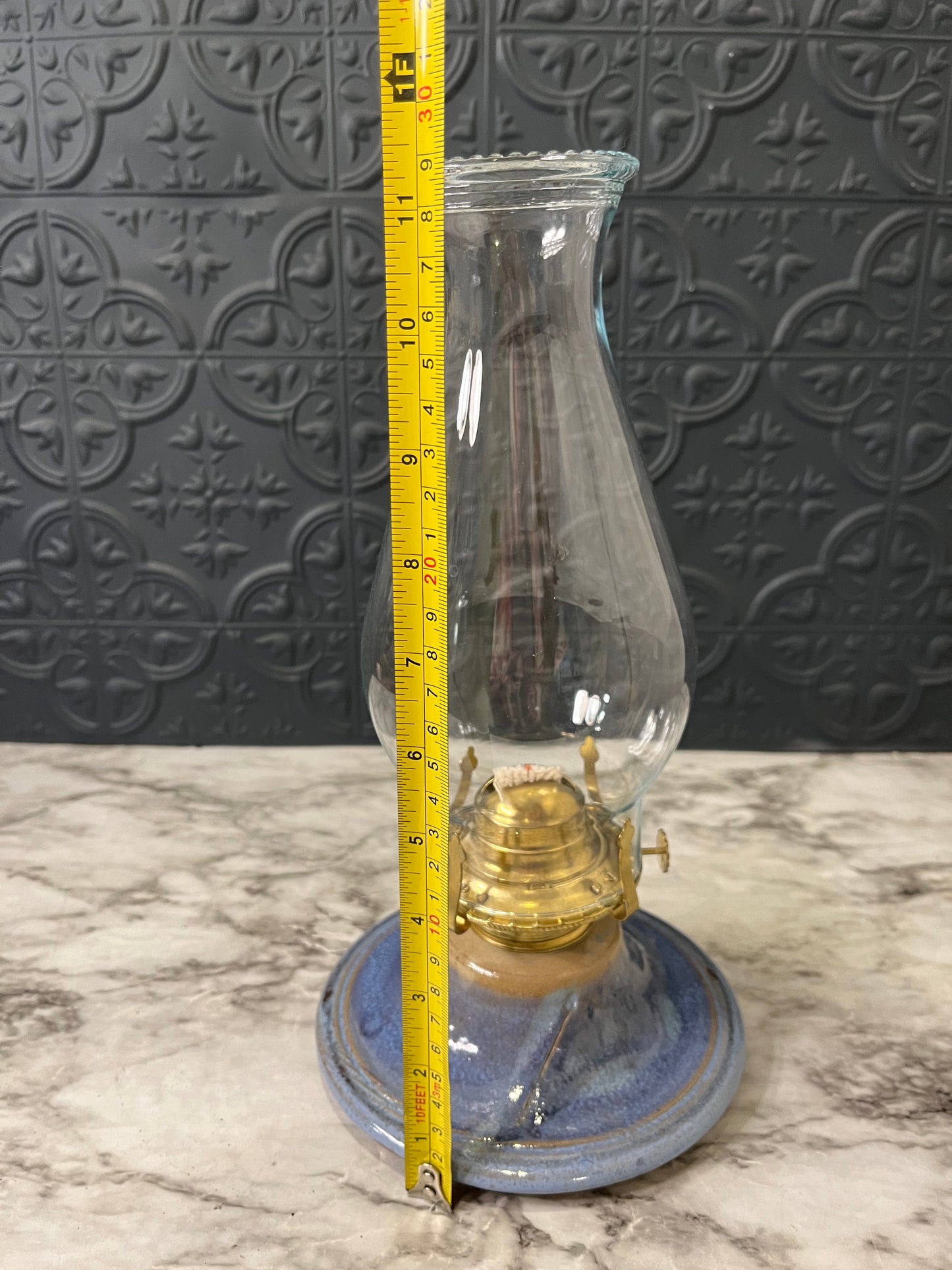 Pottery Oil Lamp Blue