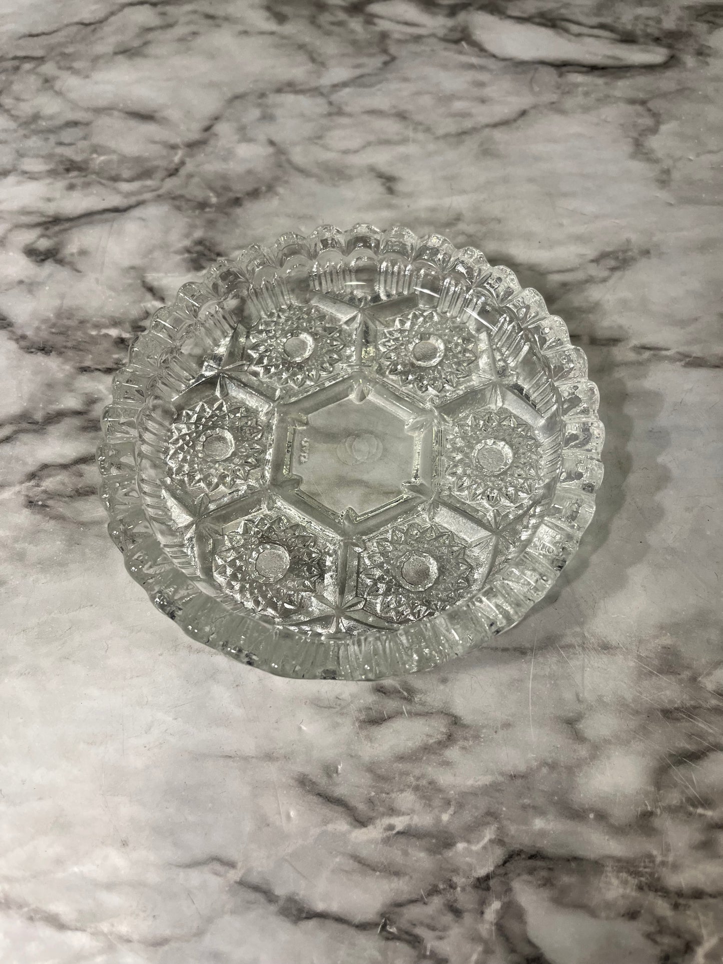 Glass Button Ashtray
