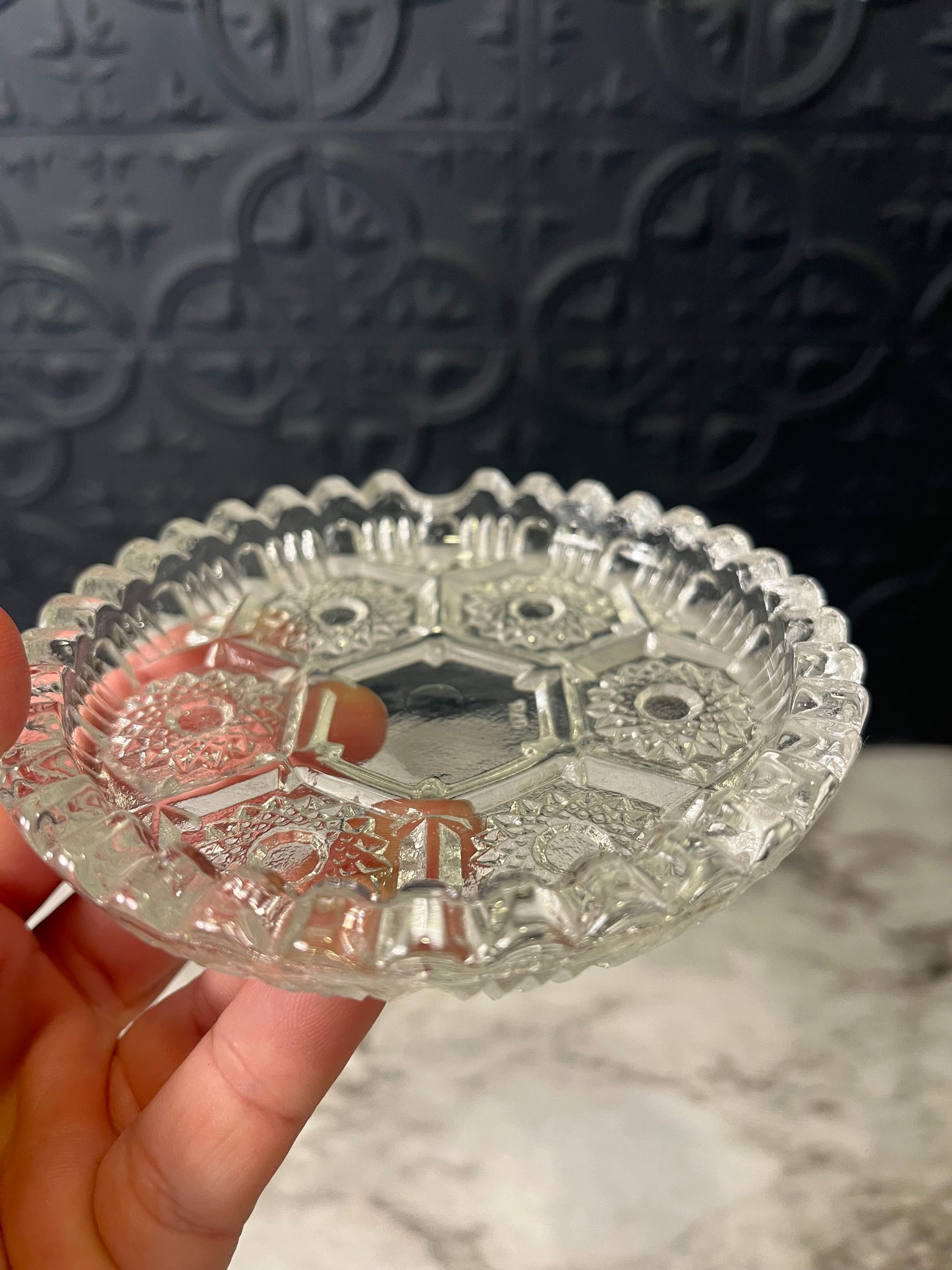 Glass Button Ashtray