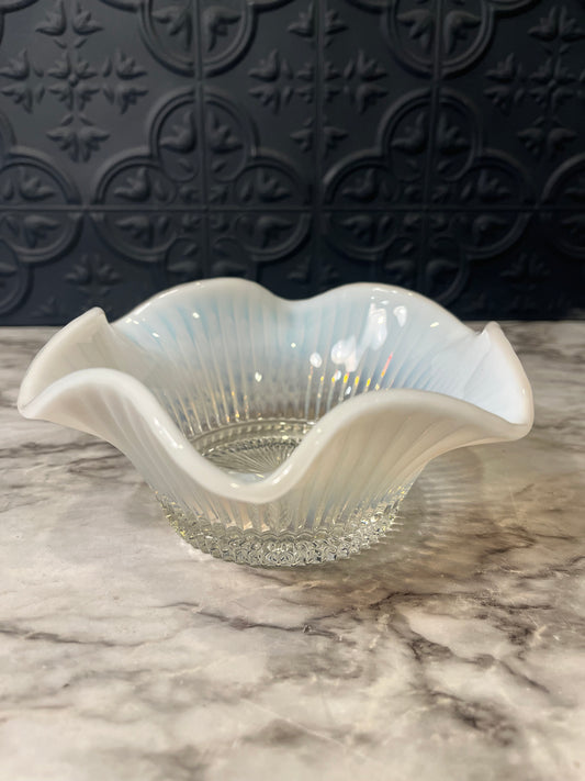 Fenton Opalescent Ruffled Bowl