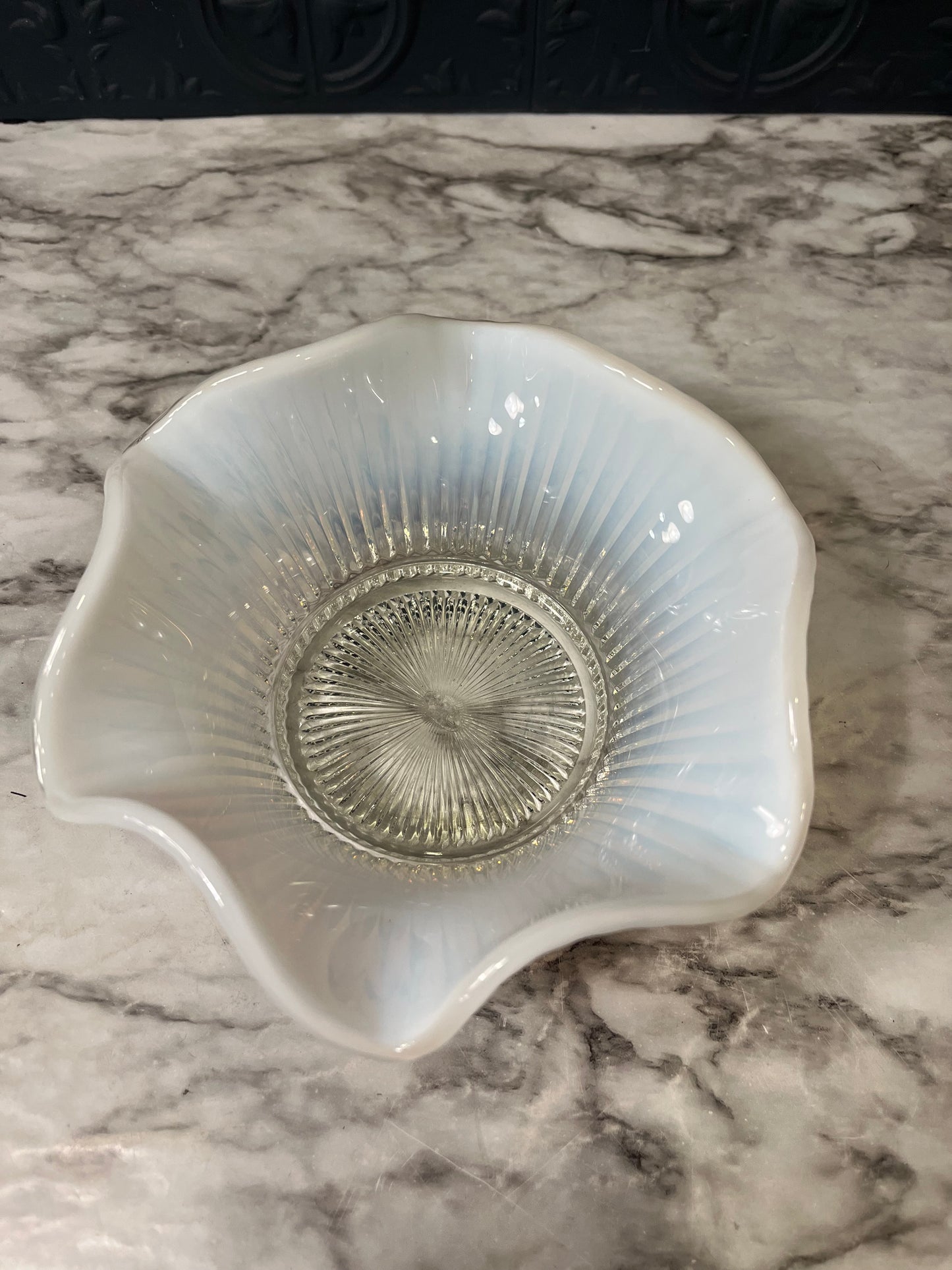 Fenton Opalescent Ruffled Bowl