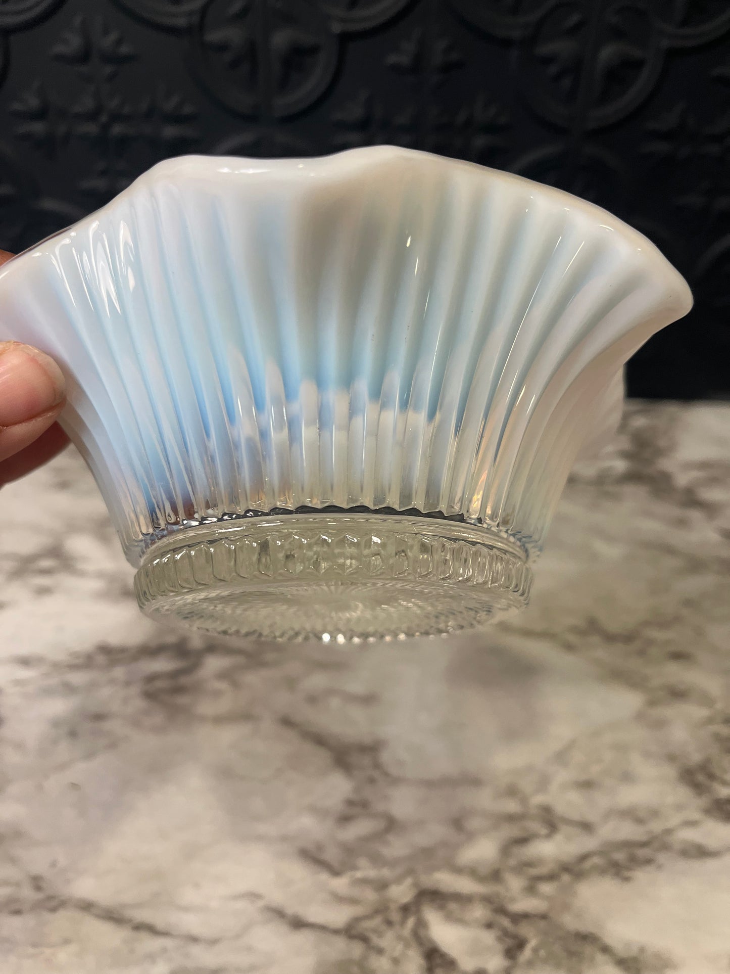 Fenton Opalescent Ruffled Bowl