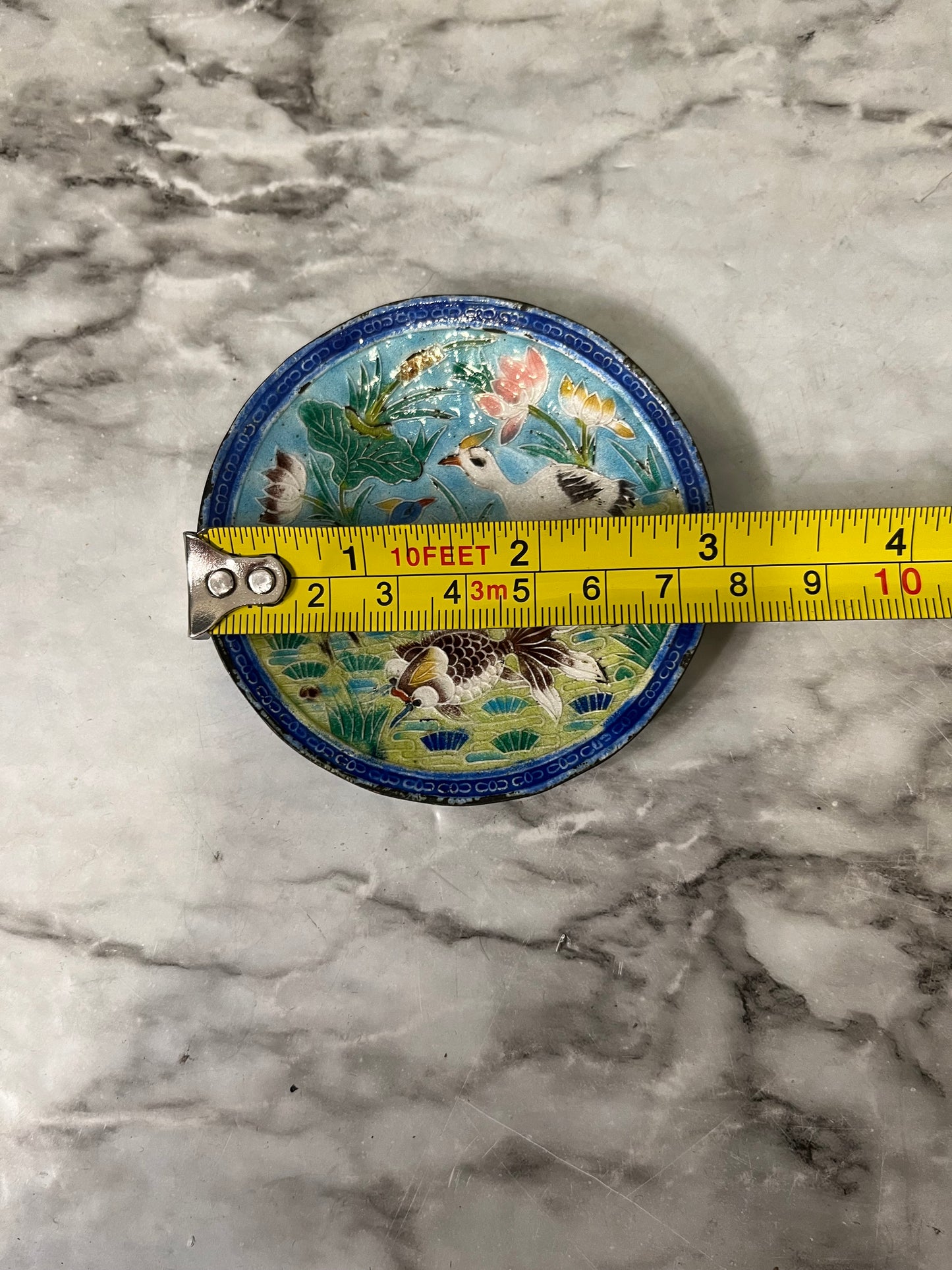 Mini Cloisonne Plate with Water Fowl