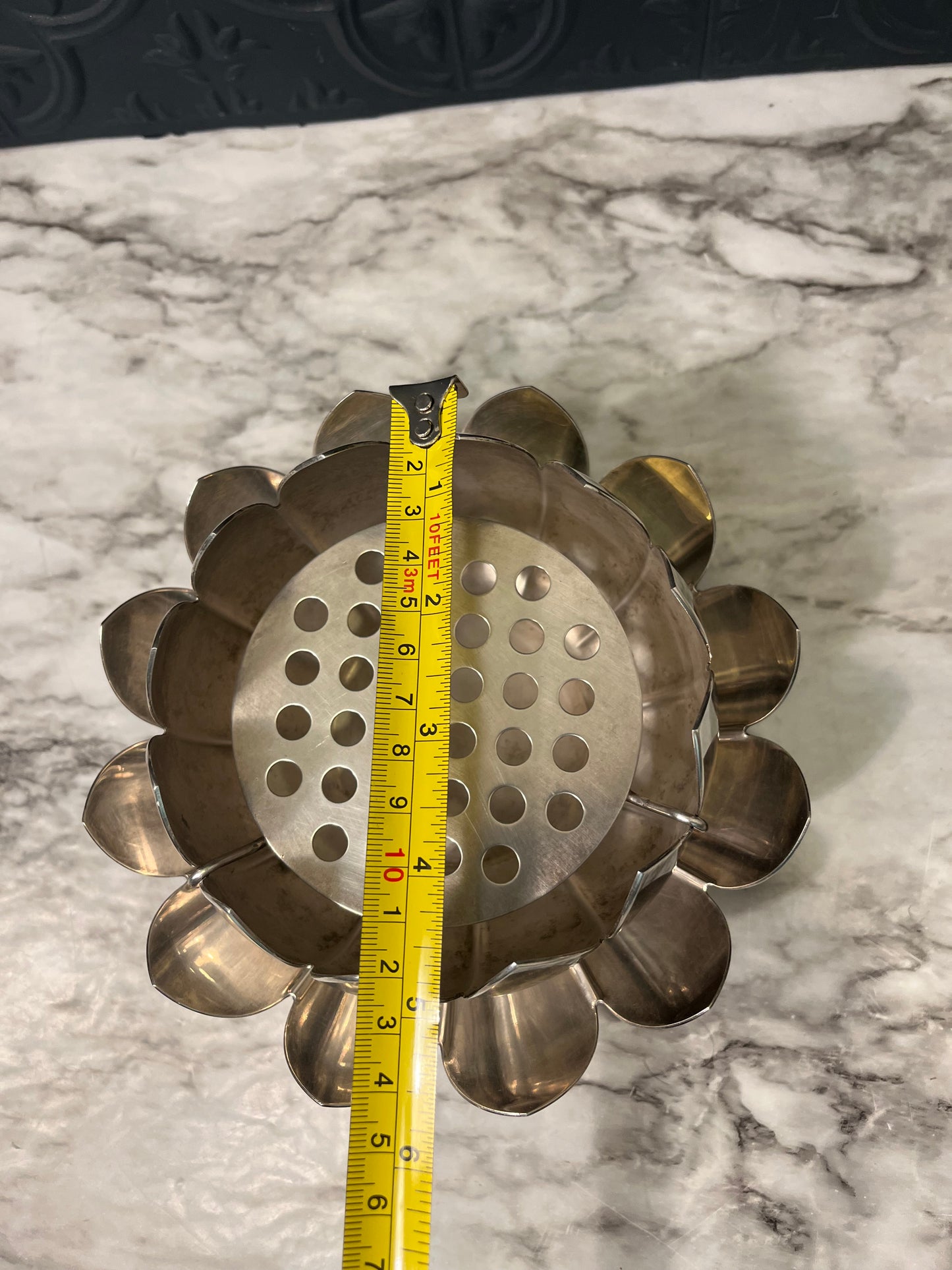 Reed and Barton Silver Plate Lotus with Flower Frog