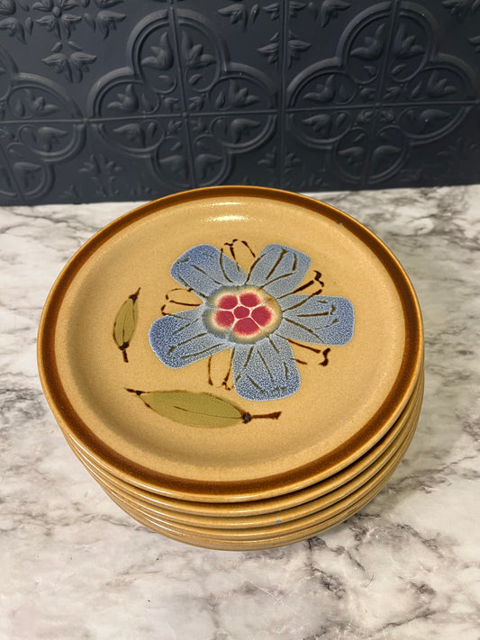 Hearth Side Rose of Sharon Stoneware Plates x 5