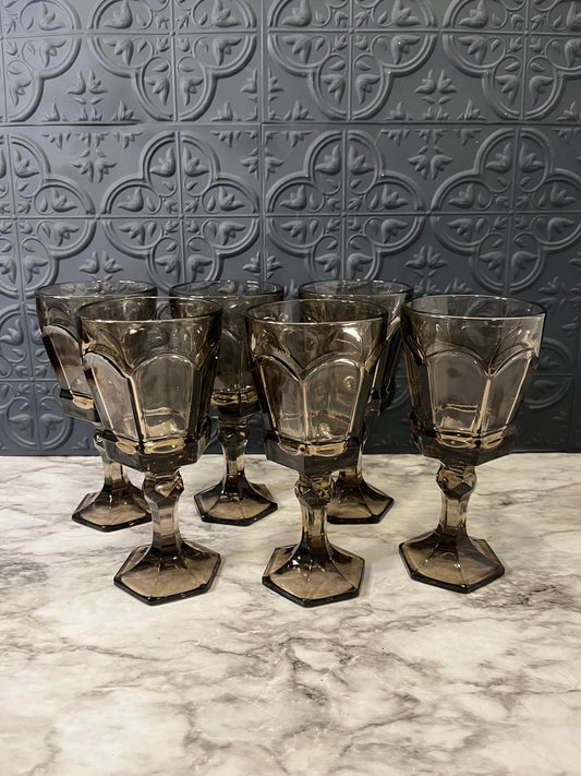 Fostoria Smokey Goblets