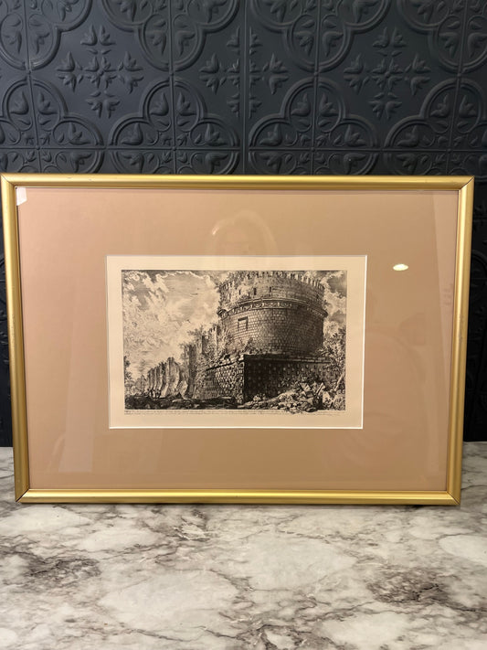 Tomb of Caecilia Metella Print in gold frame