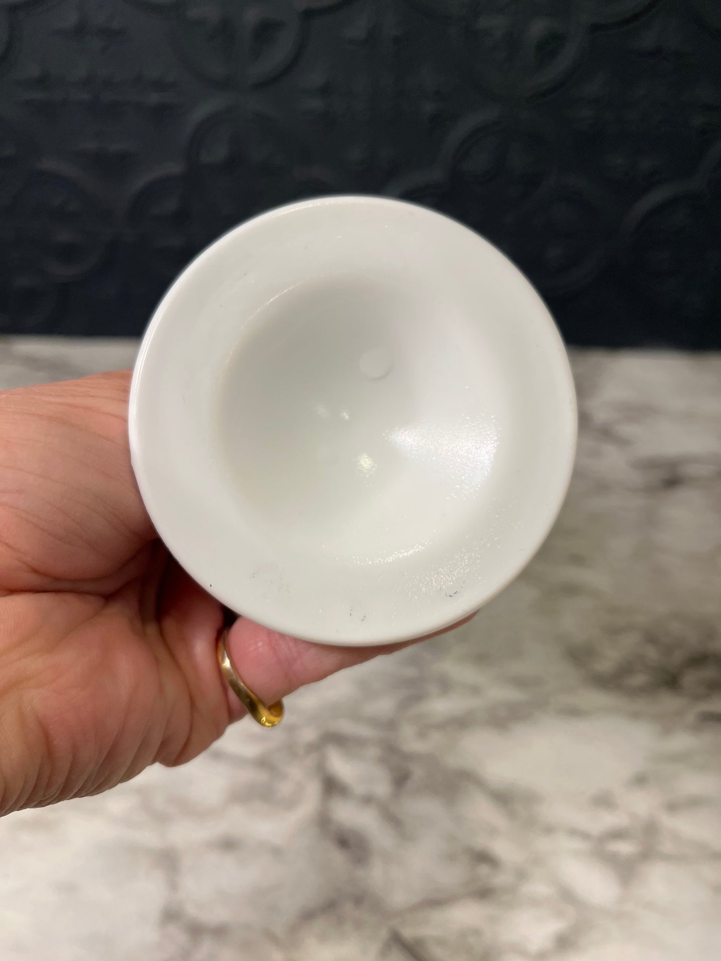 Milk Glass Pedestal Vase with Teardrops