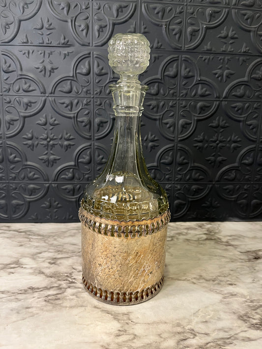 Glass Decanter with Metal Sleeve
