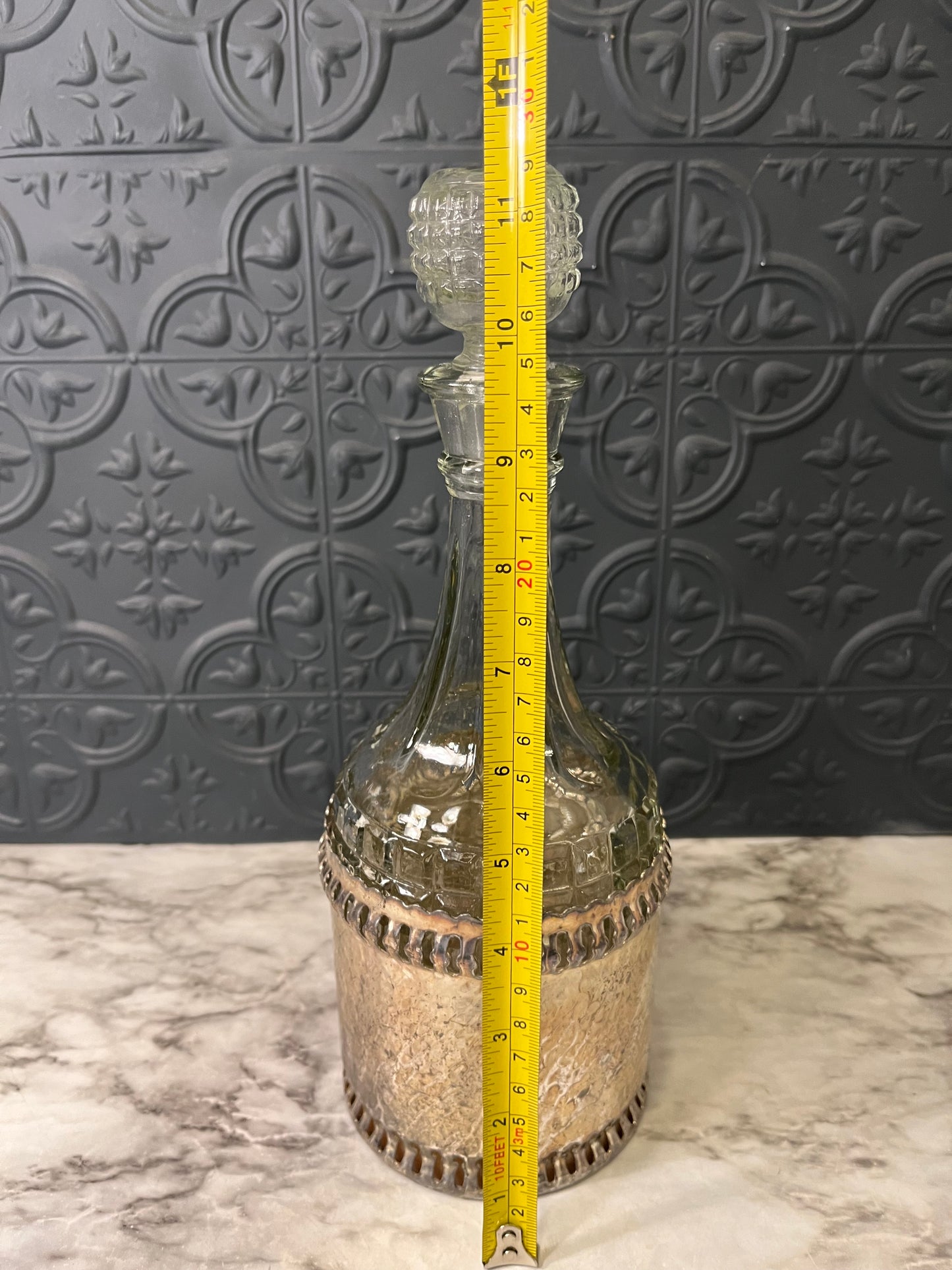 Glass Decanter with Metal Sleeve