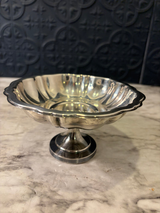 3" T Silver Plate Pedestal Bowl WM A. Rogers