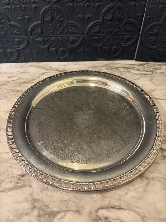 Leonard 12" Round Silver plate Tray