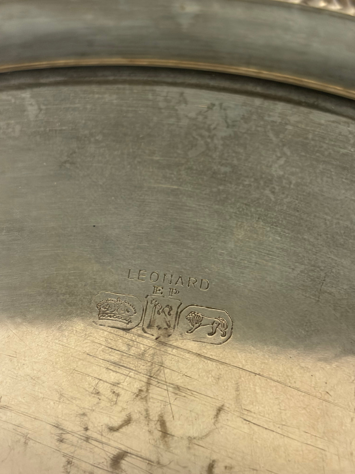 Leonard 12" Round Silver plate Tray