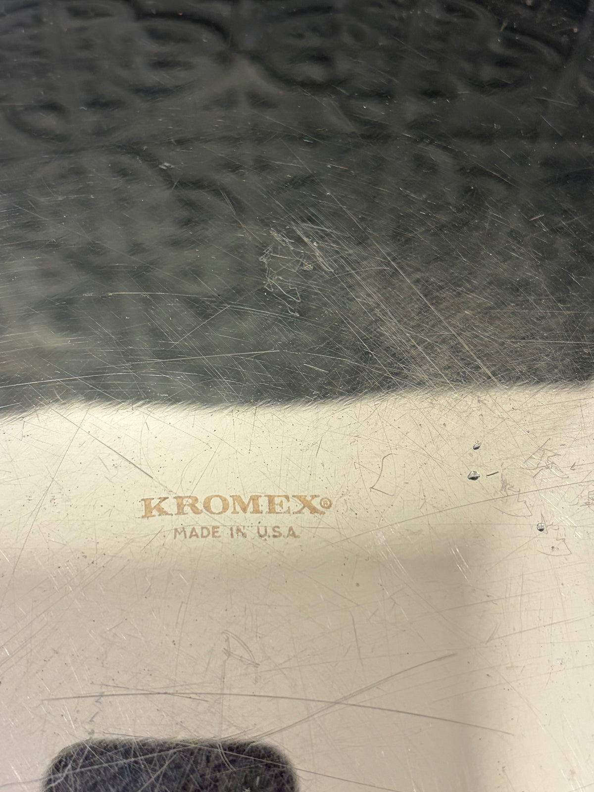 Kromex Serving Tray with Brass Handles