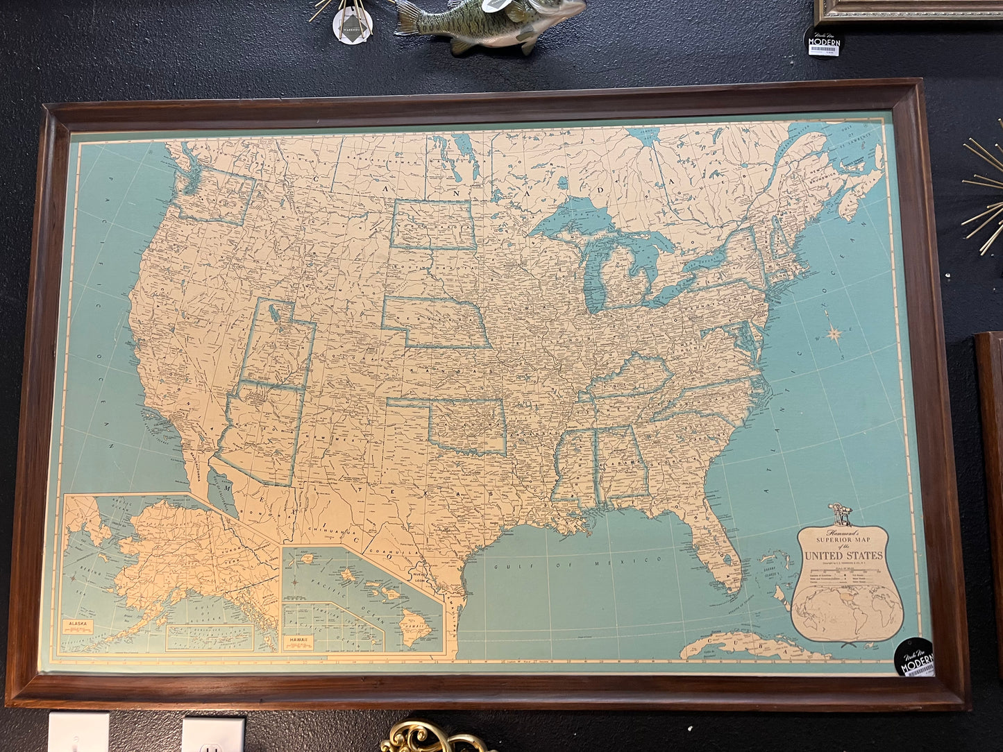 Large US Map 1970s