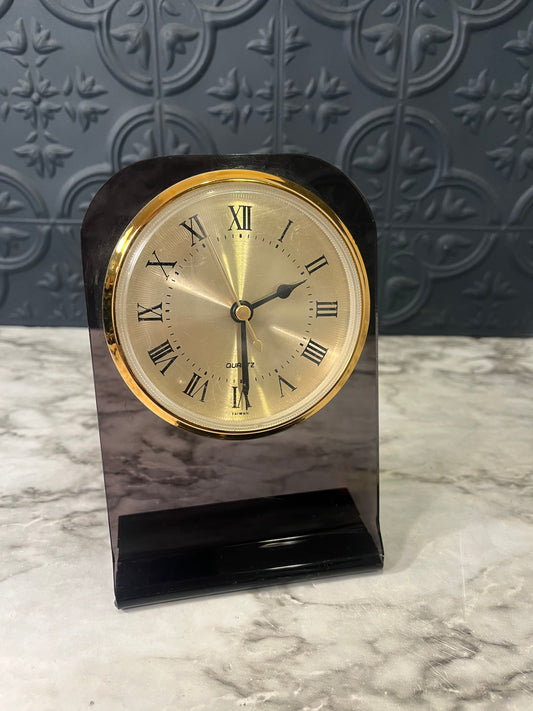 Purple lucite table clock