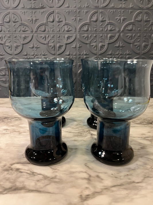 Lenox Clarion blue glasses x6