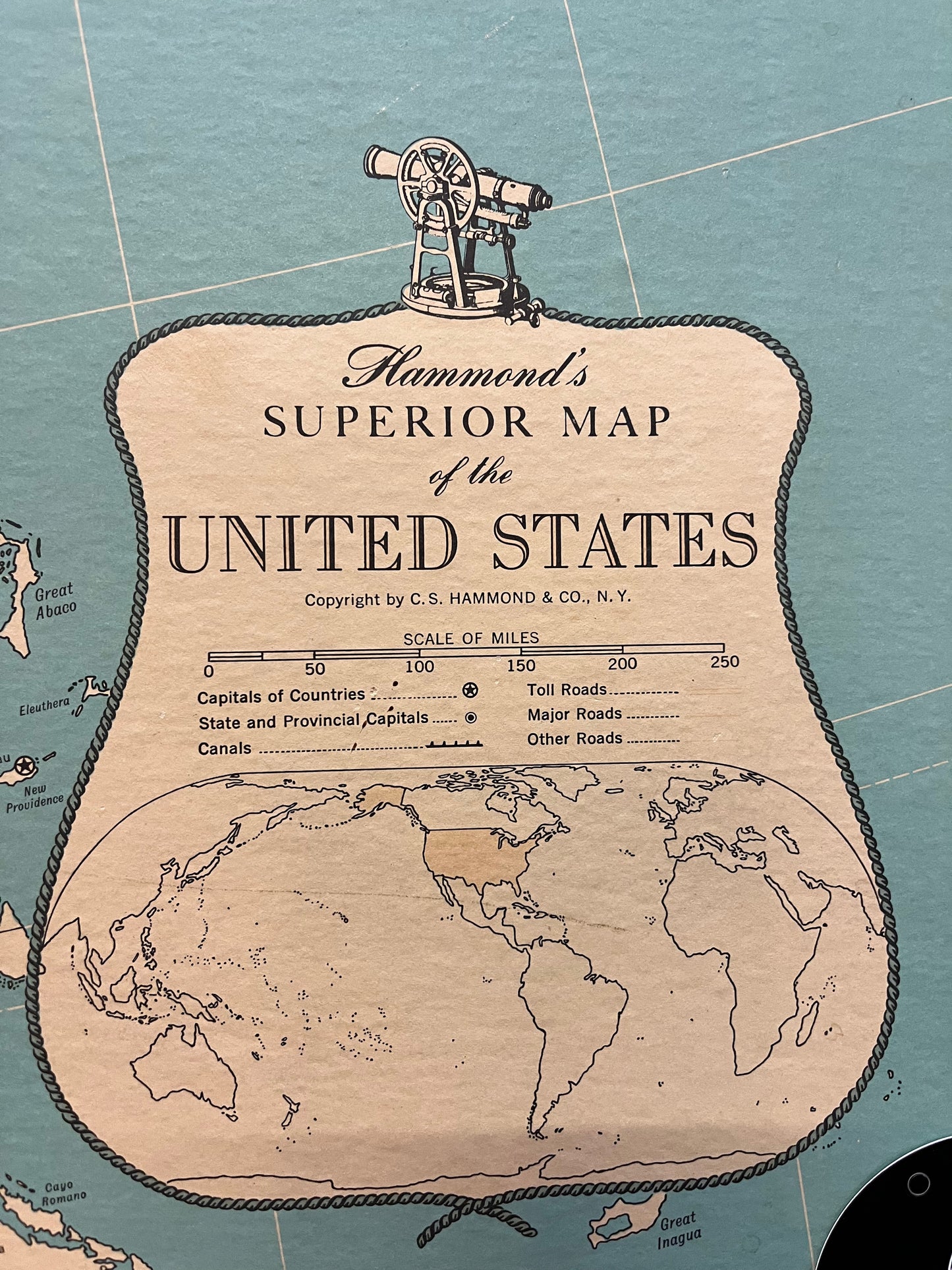 Large US Map 1970s