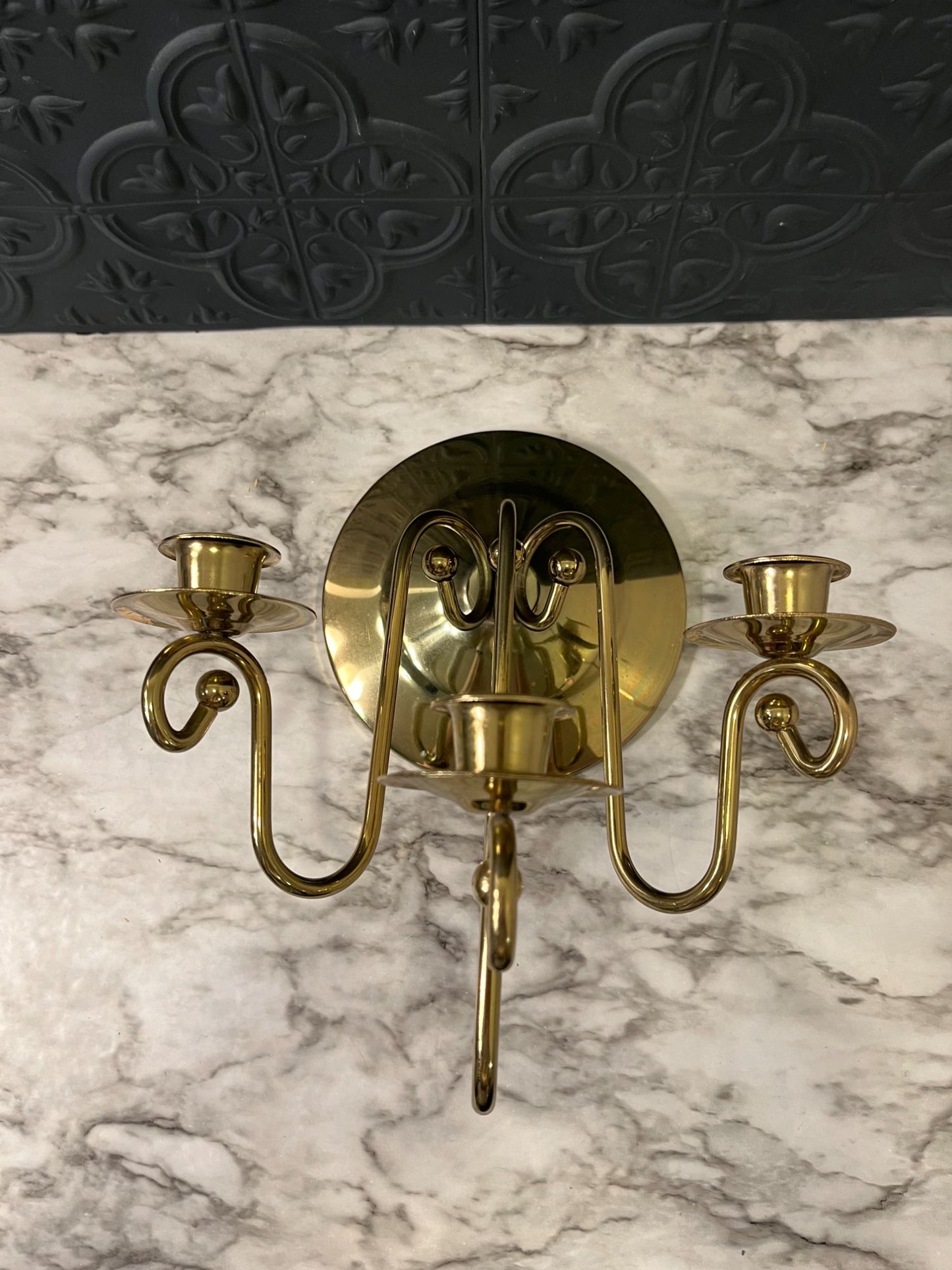 Triple Brass Sconce