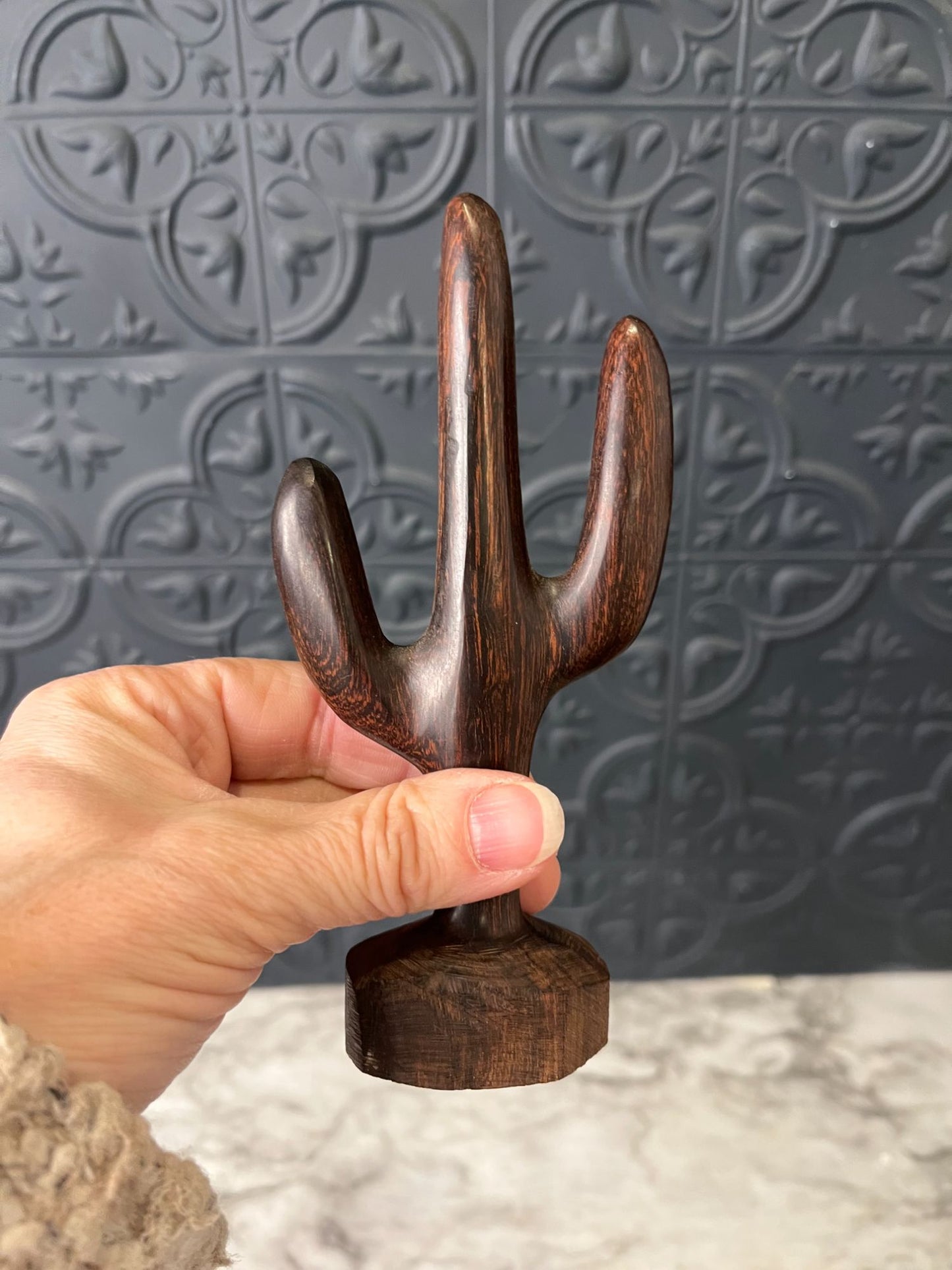 Small Carved Ironwood Cactus