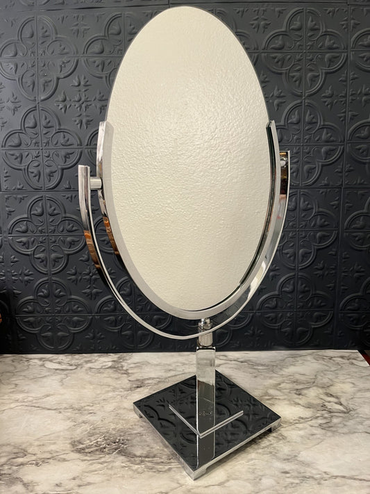 Large Tabletop Chrome Mirror