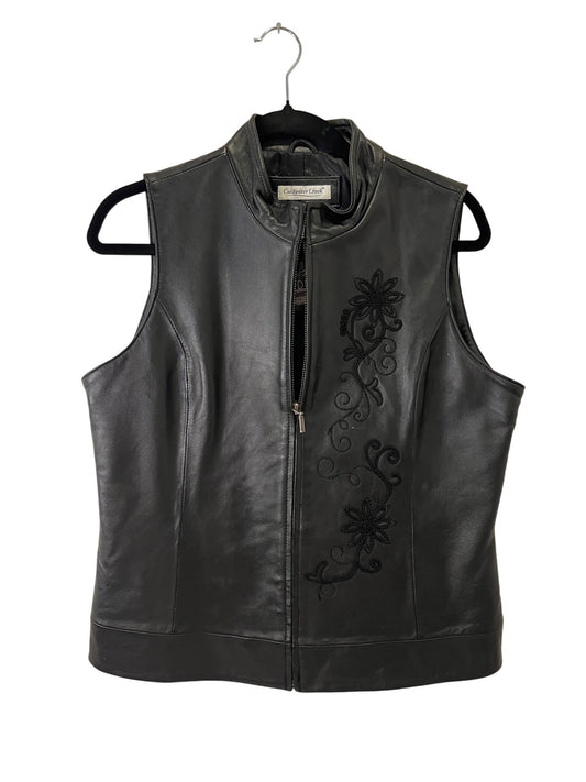 Coldwater Creek Leather zip vest